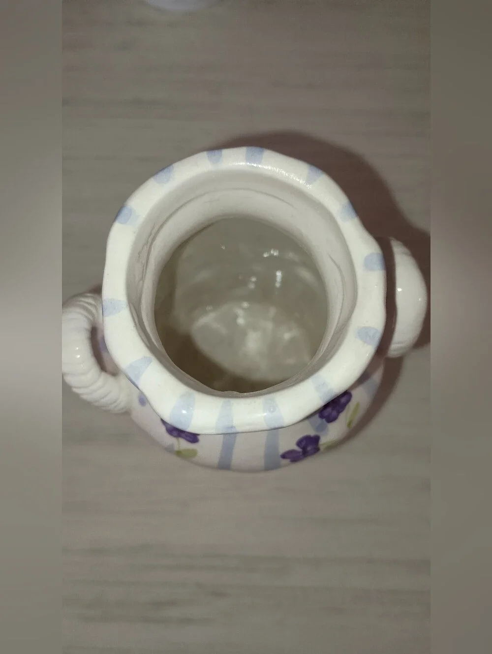 3/$15 Porcelain Ceramic Vase with Purple Floral Design
